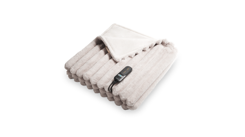 DUUX - Yentl Overblanket - Stripped Rabbit Faux Fur - Gray - 200x200 cm, bild 3
