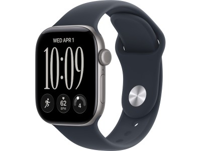 Apple Watch Series 12 GPS 42 mm rymdgrå aluminium, marinblå Sportband - S/M
