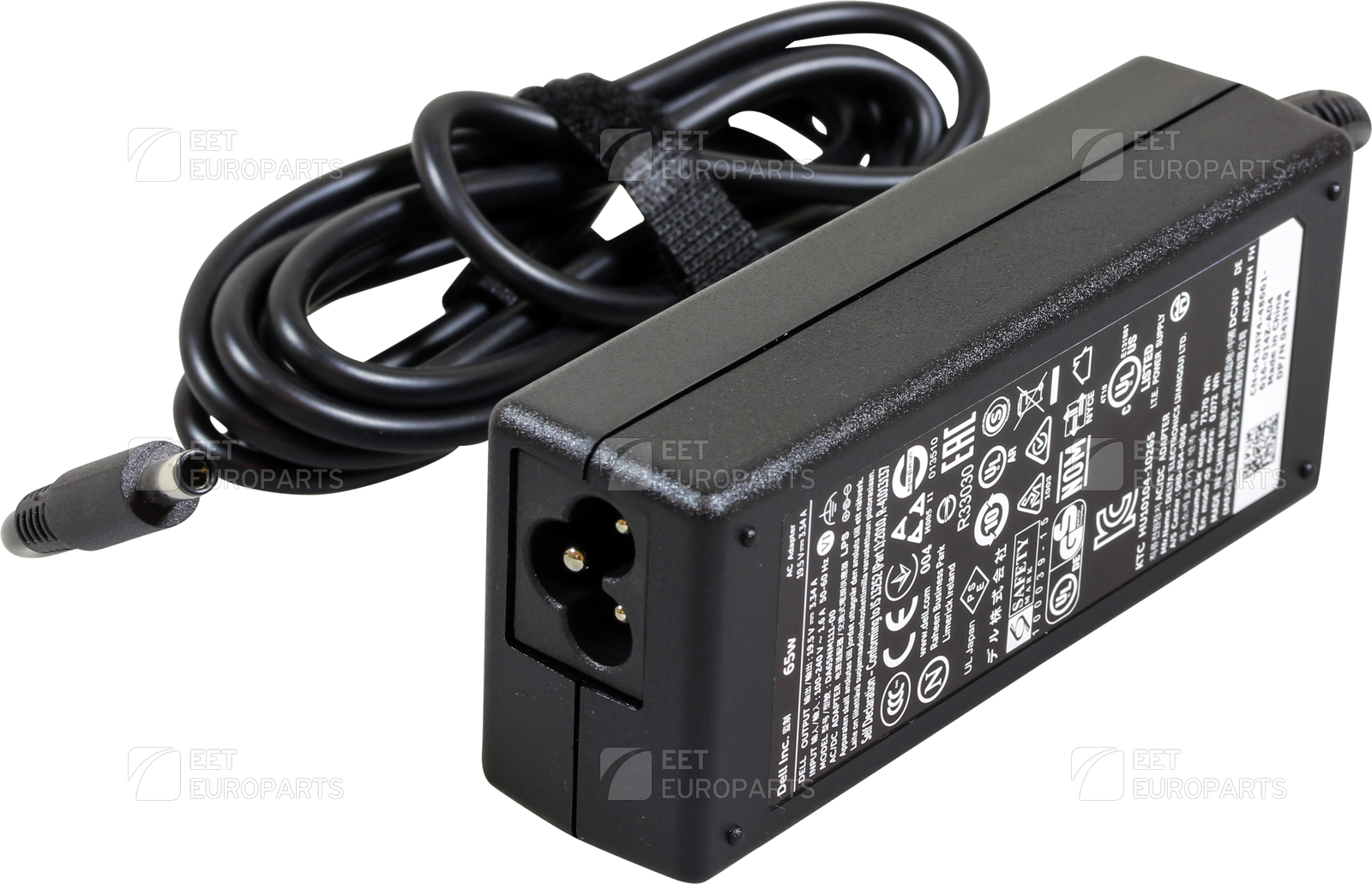AC-adapter Dell 65W, 19.5V, 3-pin, 4.5mm, C6 strömkabel, bild 4