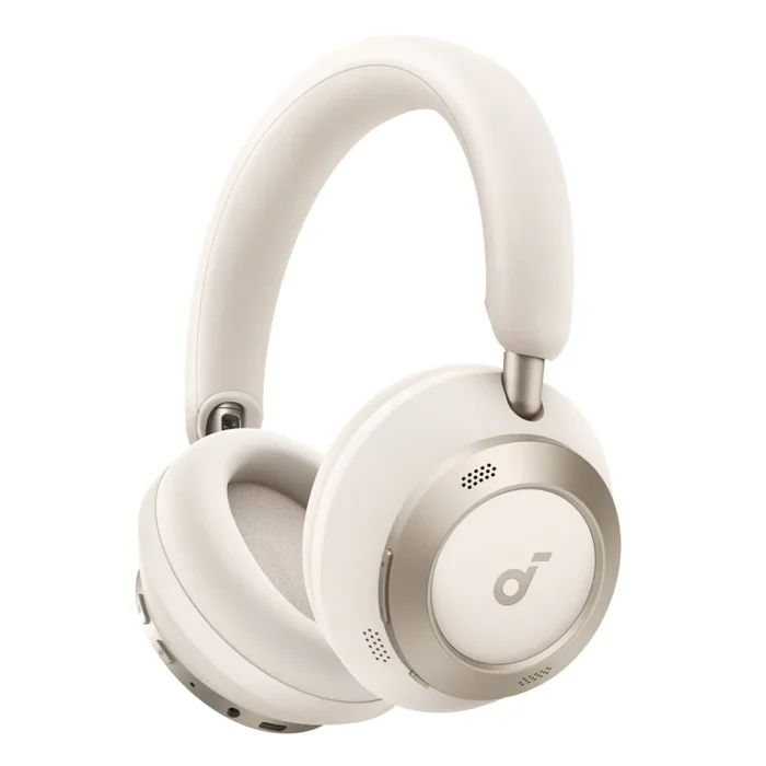 Soundcore Space One Pro trådlösa around-ear hörlurar (vita), bild 3