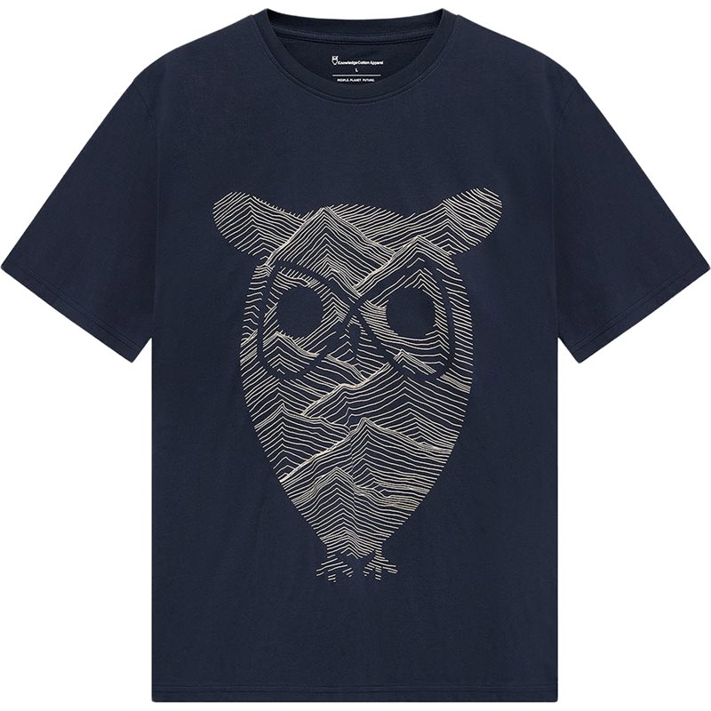 KnowledgeCotton Apparel Front Print T-Shirt Night Sky - S