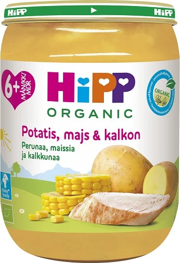 HiPP Potatis Majs & Kalkon 6M 190 g