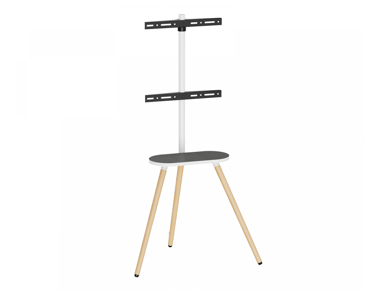 MaxMount Tripod Stativ för TV 45"-65" med Förvaringshylla - Vit