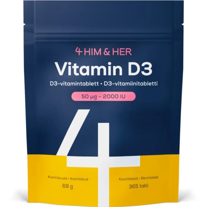 4Him&Her Vitamin D3 50 µg / 2000 IE, 365 st