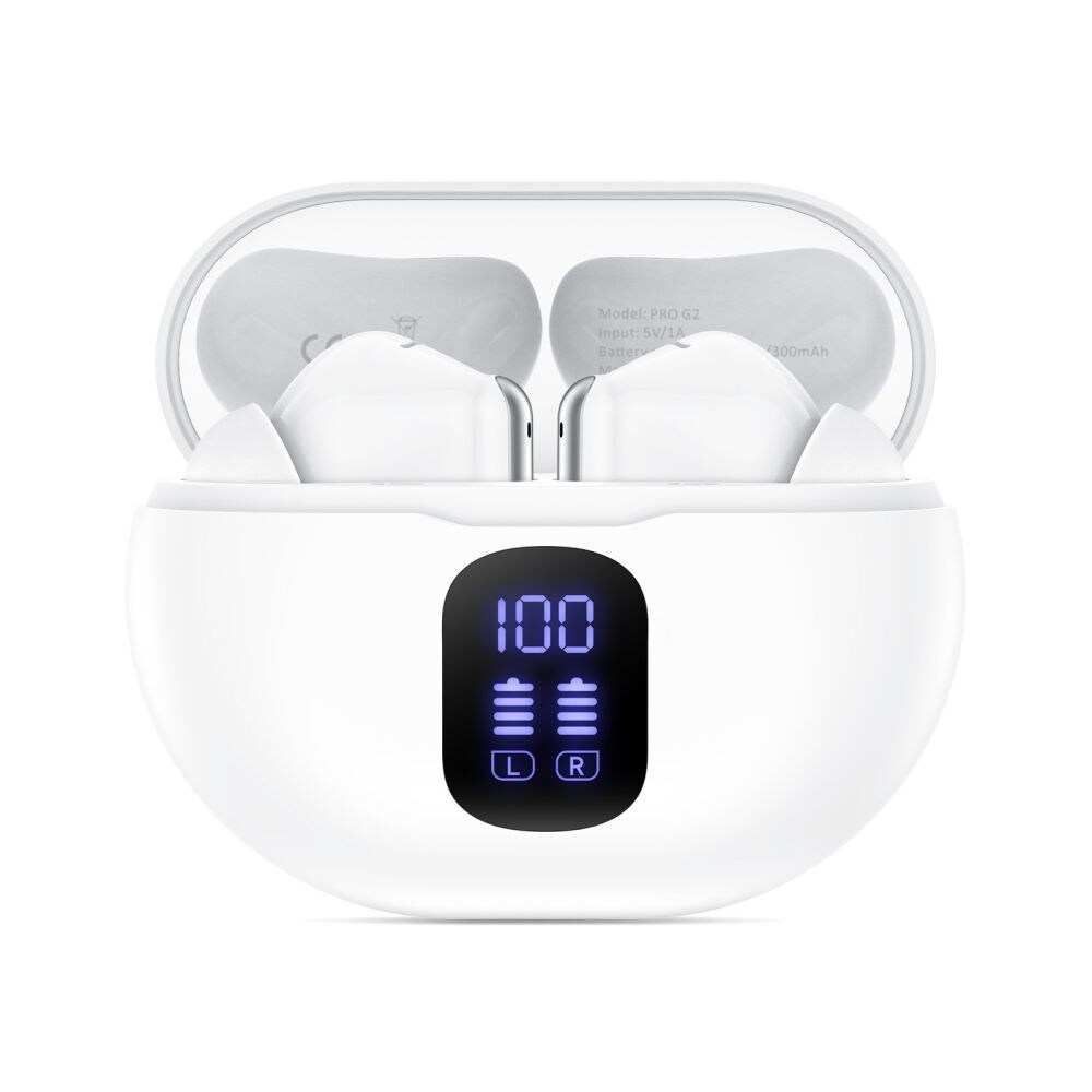 Tech-Protect UltraBoost TWS Pro G2 trådlösa hörlurar in-ear – vit, bild 3