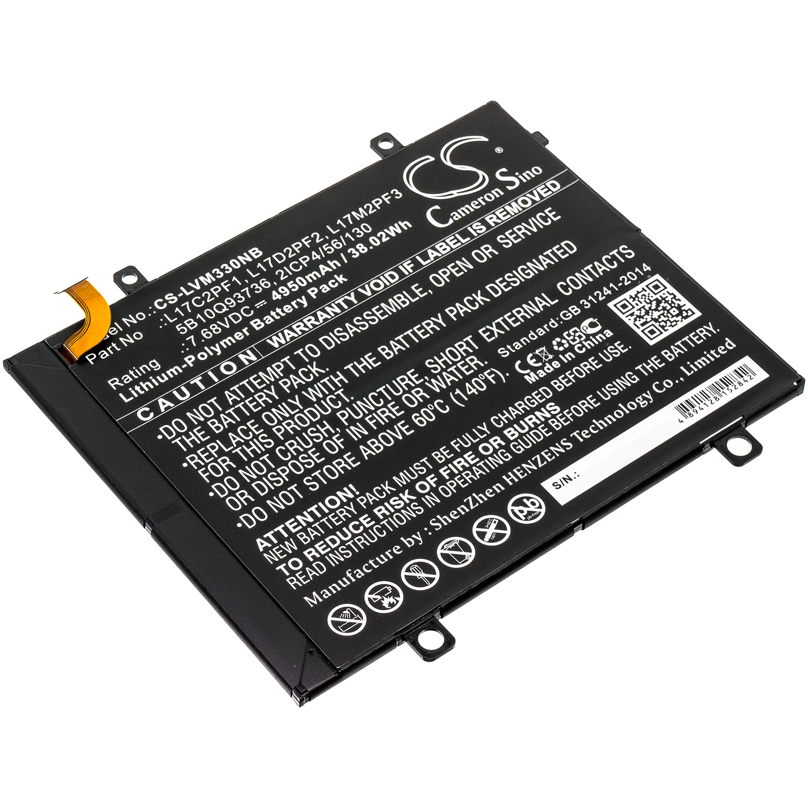 Batteri till Notebook, Bärbar dator för Lenovo Miix 330, 80XF00DFIN