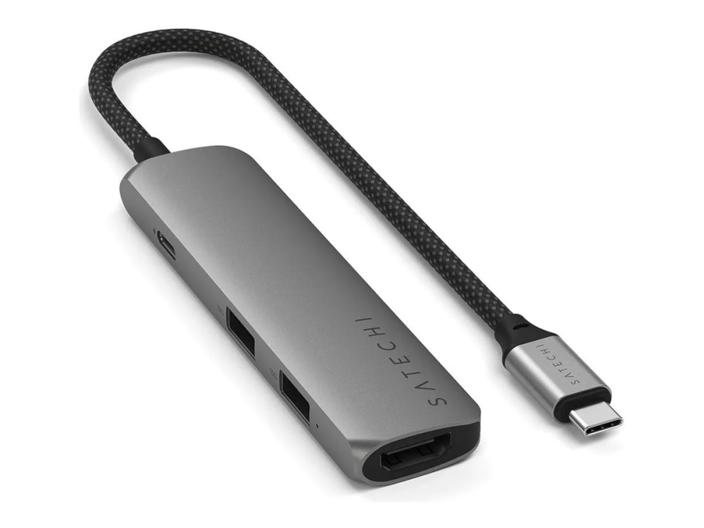 Satechi 4-i-1 Slim 4K Multiport docking (rymdgrå)