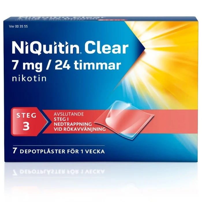 NiQuitin Clear 7 mg/24 Timmar Depotplåster 7 st