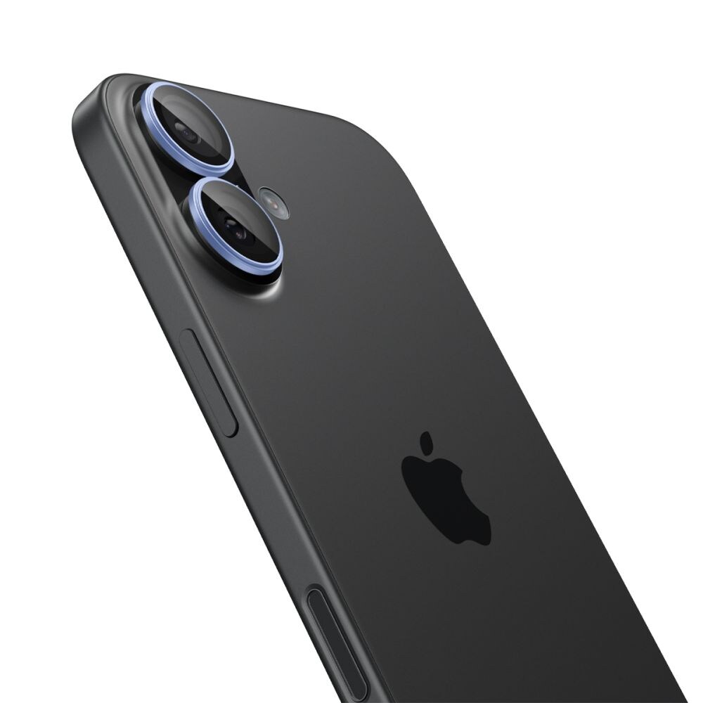 Spigen Optik Pro GLAS.TR "EZ FIT" kameraskydd 2-pack för iPhone 16 / 16 Plus / 17 - Blå, bild 3