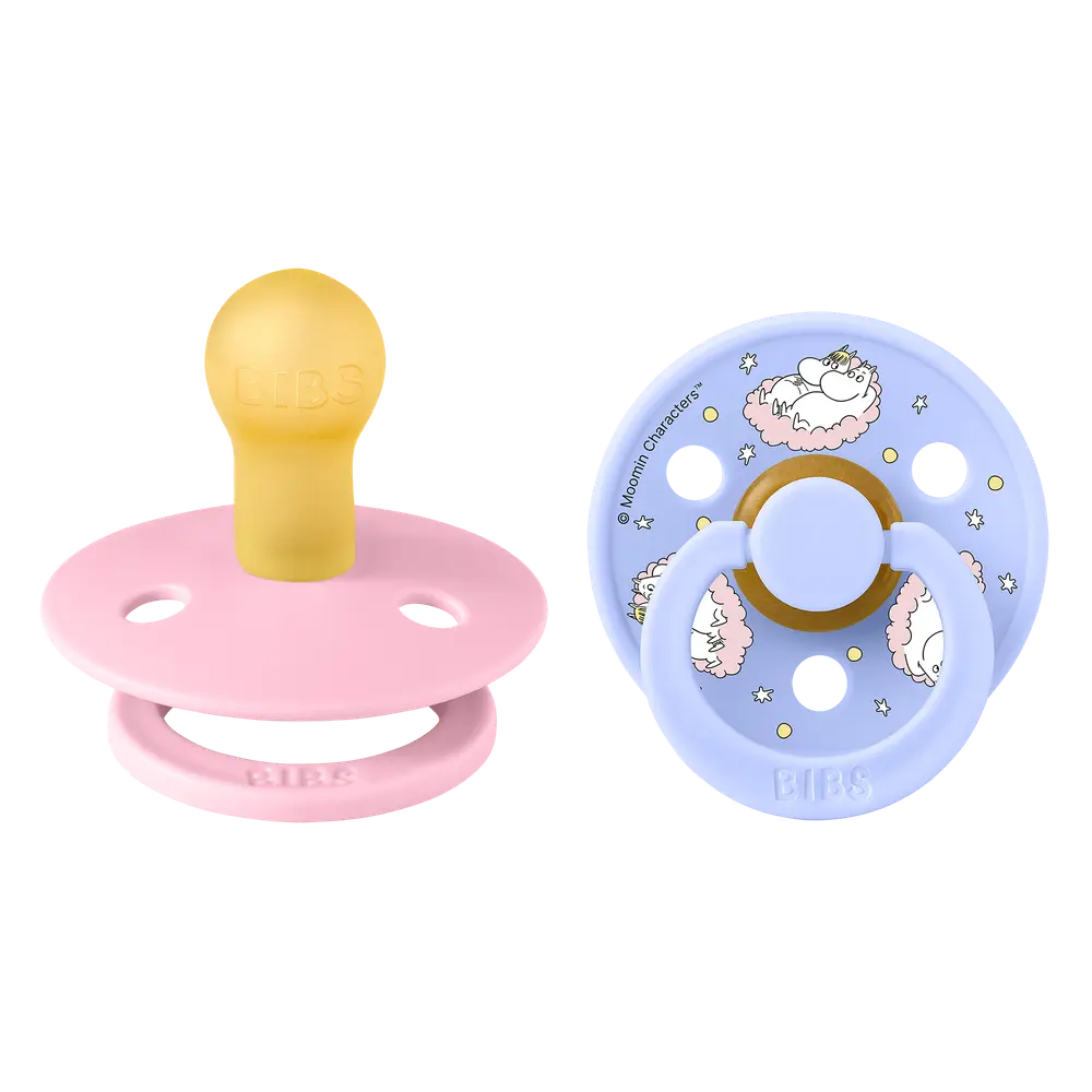Bibs x Moomin Pacifier Colour 2-pack Dreaming Latex Size 1, Baby Pink Mix, bild 3