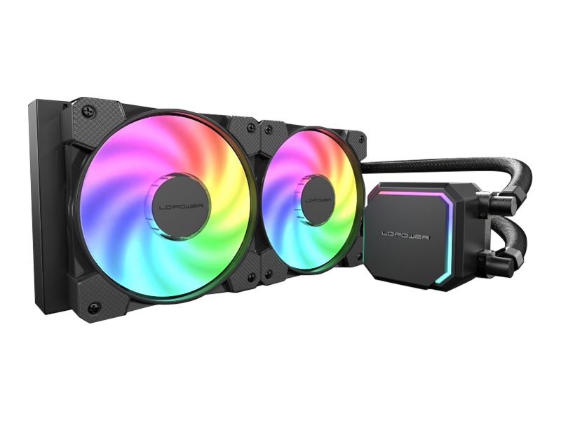 LC Power JetFlow - Kylsystem med vätska till processorn - Elementstorlek: 240 mm - (för: LGA1150, LGA1151, LGA1155, LGA1156, LGA1200, LGA1366, LGA1700, LGA2011, LGA2011-3, LGA2066, FM1, FM2, Uttag FM3, AM2, AM3, AM4, AM5) - koppar - 120 mm - svart