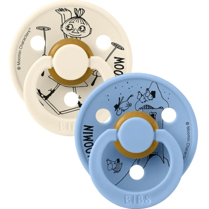 BIBS x Moomins Pacifier Colour Mymble 2-pack Latex Size 1 Ivory/Sky Blue