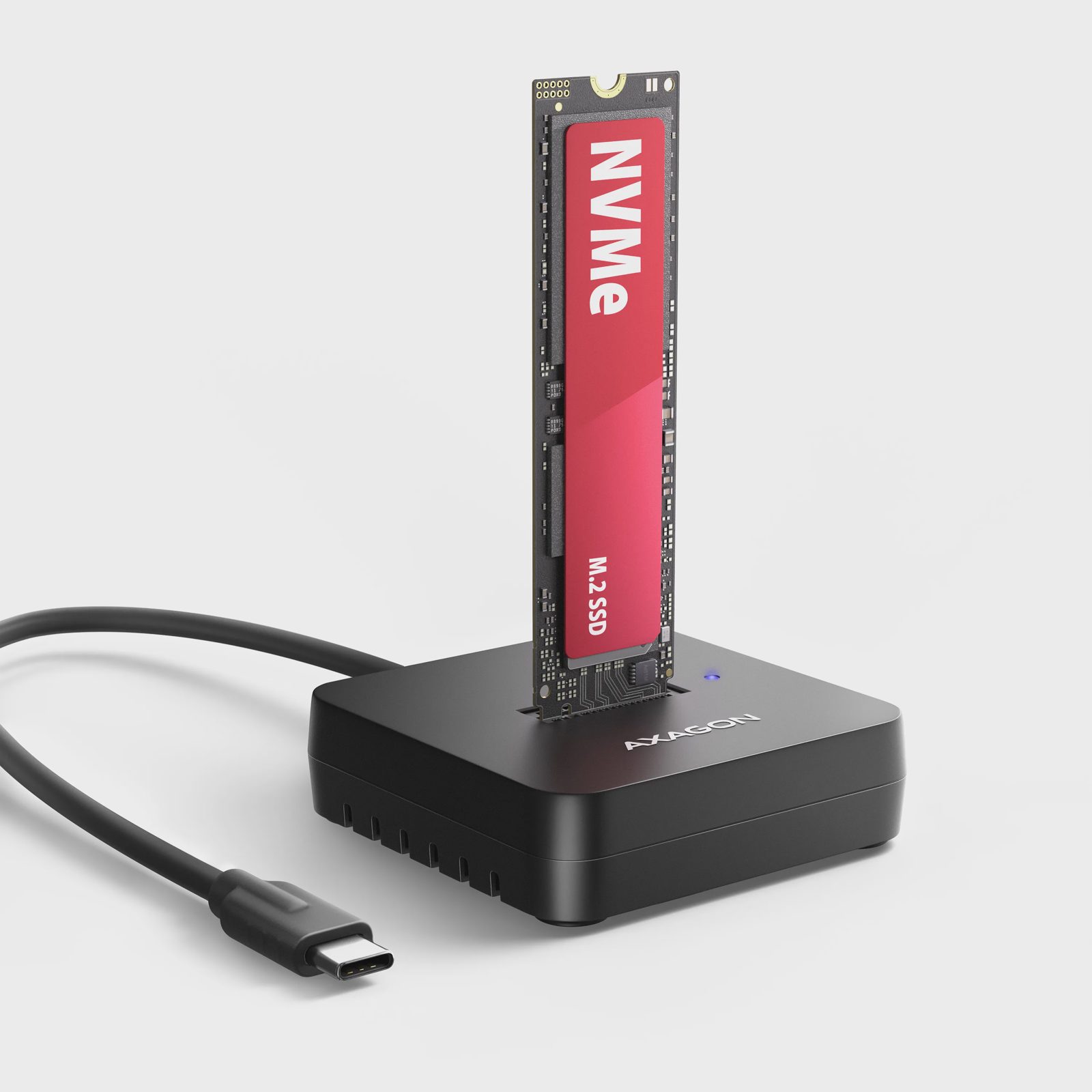 Axagon ADSA-M2C11L, SSD, M.2, M.2, USB 3.2 Gen 2 (3.1 Gen 2) Type-C, svart, plast