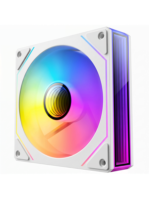 DUTZO INF 120 PWM ARGB - Chassi fläkt - 120mm - Vit med RGB LED - 29 dBA