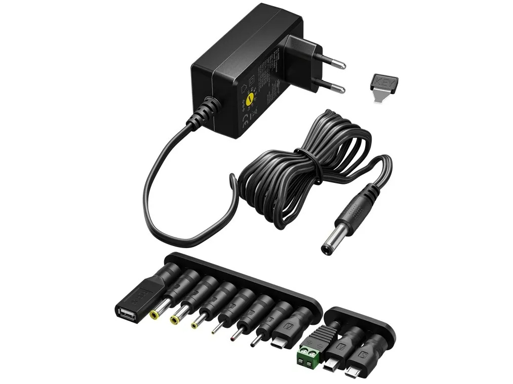 Ställbar nätadapter 3-12 V (DC) 3,6 W