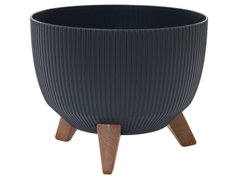 Siena Garden OSLO STRIPE LA957-82 blomkruka i polypropen, antracit