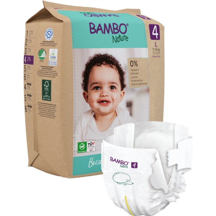 Bambo Nature Barnblöjor stl 4 (7-14 kg) 24 st