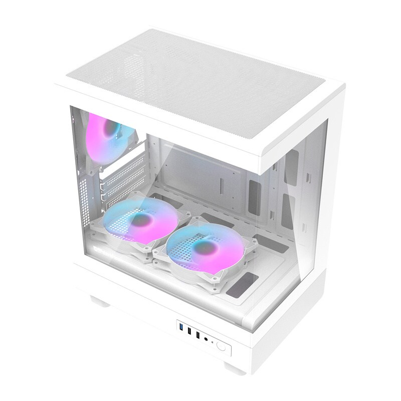 Darkflash DB330M Computer Case + 3 Fans - Chassi - Vit, bild 4