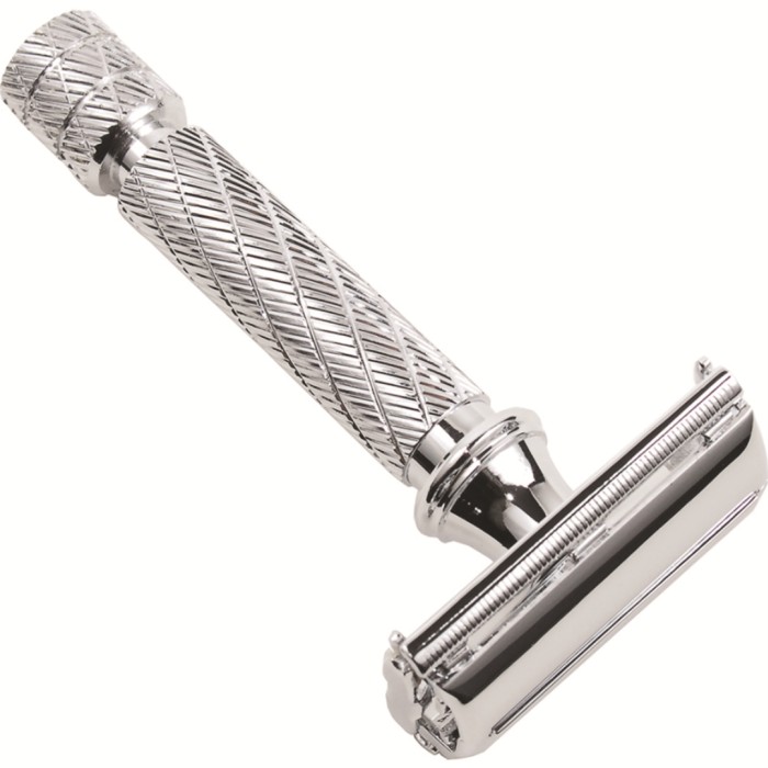 Parker Shaving 87R Textured 3" Short Handle Butterfly Open Safety Razor