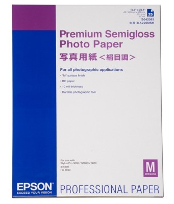 Epson Premium Semigloss Photo Paper A2, 25 ark, 250g/m2s