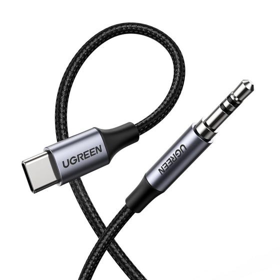 Ugreen USB-C till minijack 3,5 mm adapterkabel, 1m - Grå