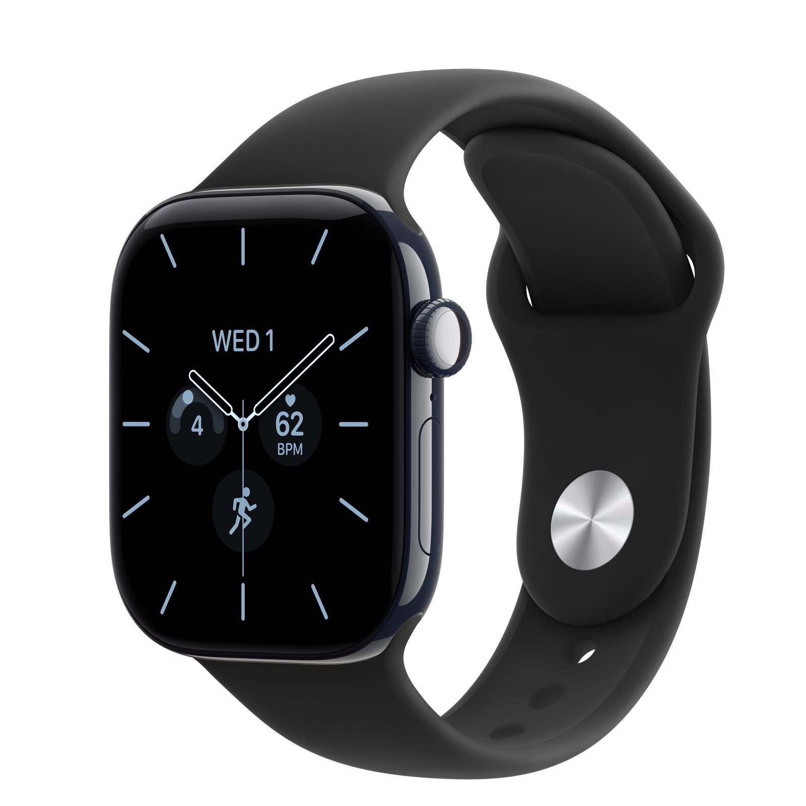 Apple Watch Series 12 (GPS + Cellular) • Keramikboett nattblå, 42 mm • Sportband svart