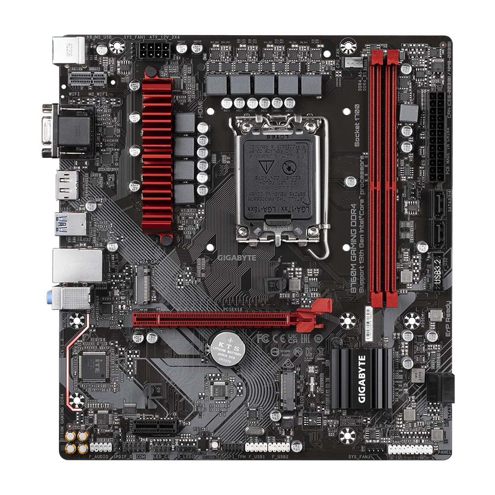 Gigabyte B760M GAMING DDR4, Intel LGA1700, PCI Express, MicroATX, 2xDDR4, 2xM.2 + SATA3 RAID, HDMI/DP, USB-C, 2.5Gbe LAN, RGB Fusion, bild 3