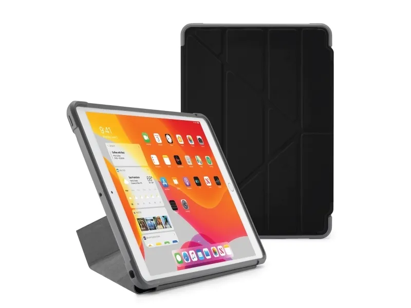 Pipetto Origami Shield - Vikbart fodral för surfplatta - polyuretan, termoplastisk polyuretan (TPU) - lila - 9.7 - för Apple 10.2-inch iPad (7:e generation)