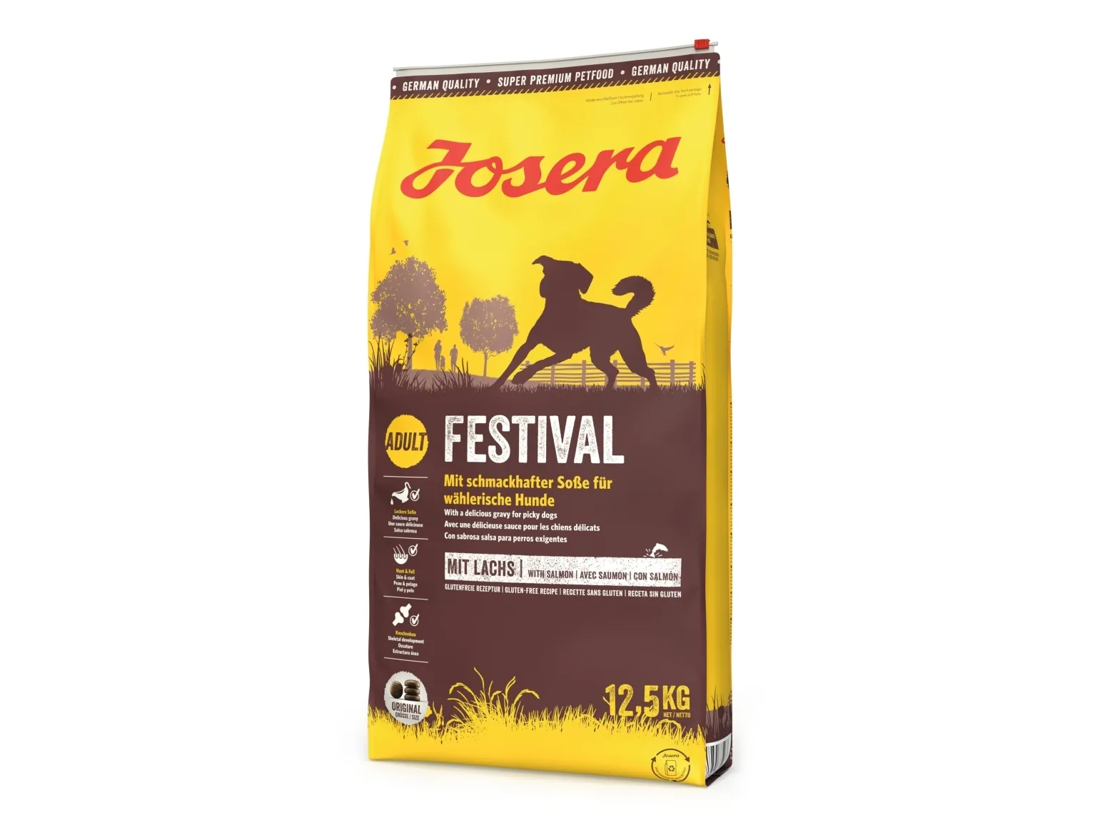 Josera Festival, Vuxen, Alla raser, Kyckling, Lax, 12,5 kg, Glutenfri