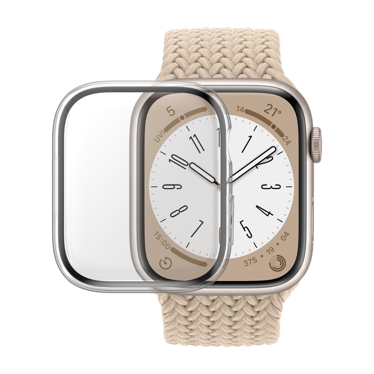 PanzerGlass Apple Watch Series 7/8/9 45 mm, transparent, antibakteriell