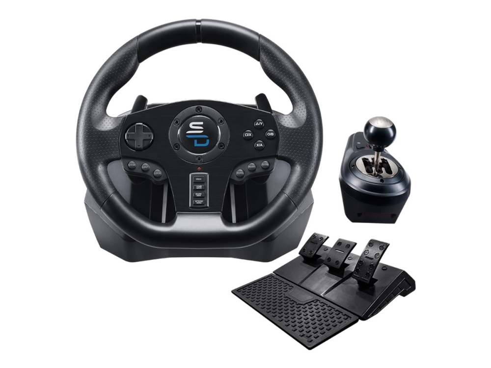 Superdrive GS850-X - Hjul, pedaler och växelspakuppsättning - kabelansluten - för Sony PlayStation 4, Microsoft Xbox Series X, Microsoft Xbox Series S, Microsoft Xbox One
