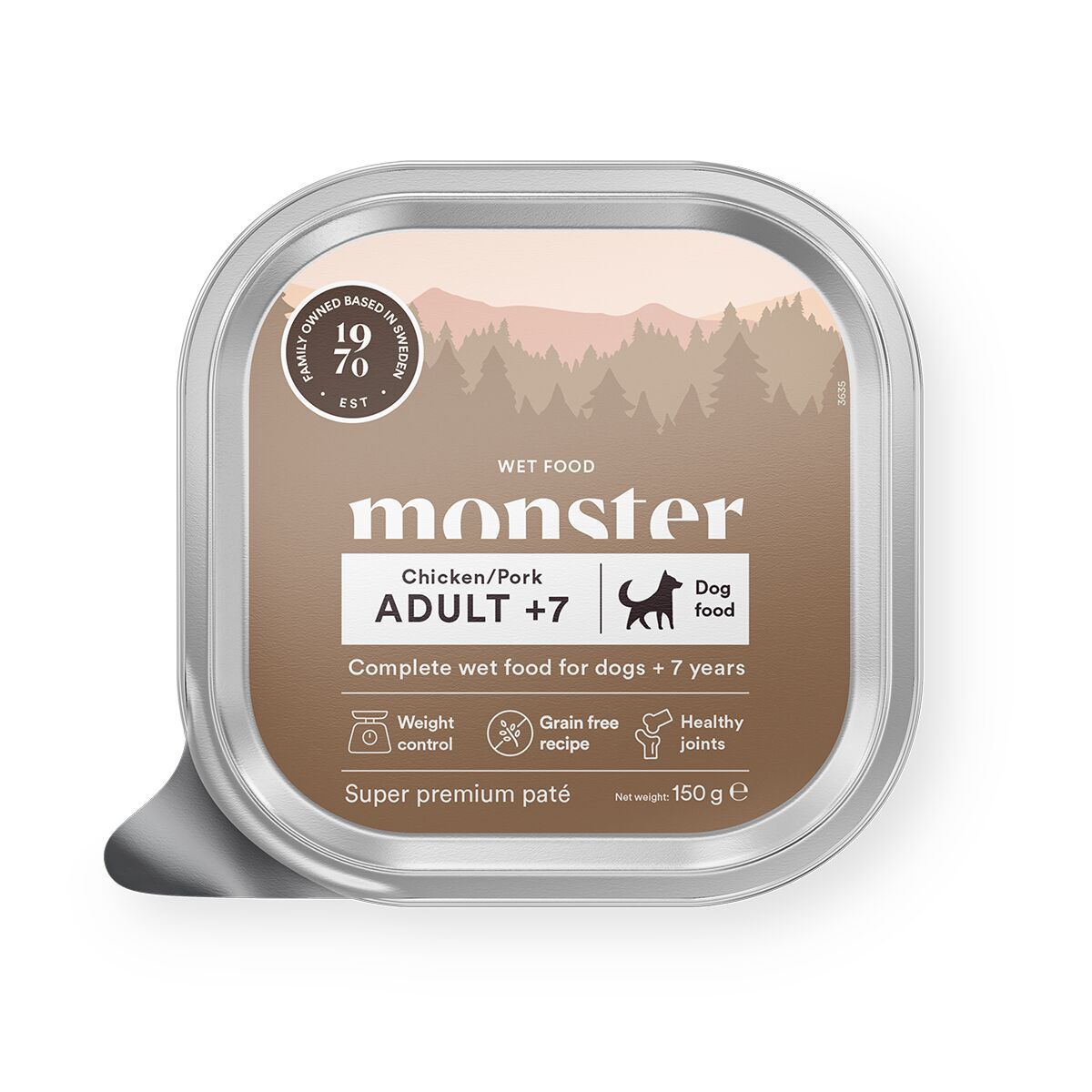 Monster Dog Adult +7 Chicken/Pork Paté Våtfoder till Hund 150 g