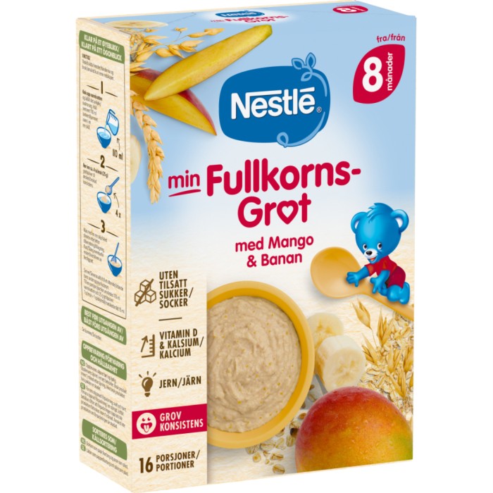Nestlé Min Fullkornsgröt med Mango & Banan 8M 410 g