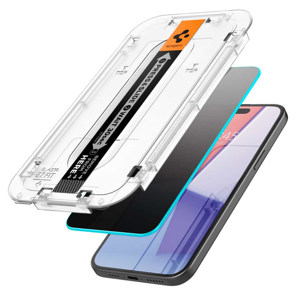 Spigen Glas.tR EZ Fit Privacy härdat glas för iPhone 15 Plus, bild 2