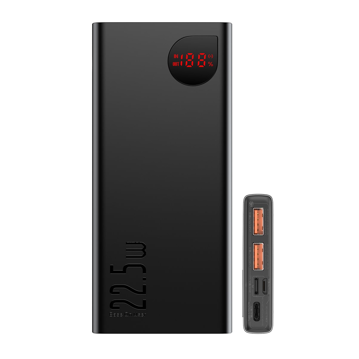 Baseus Adaman Metal Power Bank med snabbladdning 10000mAh 22.5W (Overseas Edition 2021) Svart