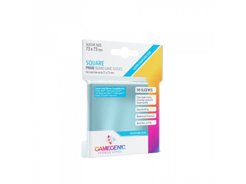 GameGenic Prime Board Game Sleeves Blue Square 50 Pack (71x71mm)