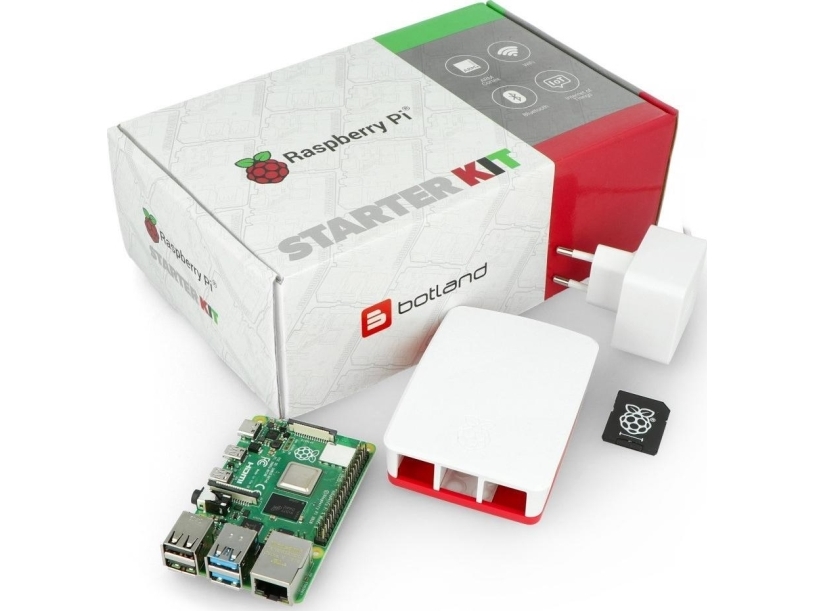 Raspberry Pi 4B WiFi 4GB RAM-set med officiella tillbehör