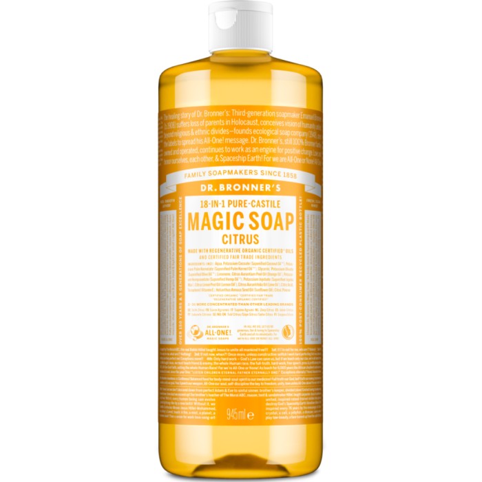 Dr. Bronner's Pure Castile Liquid Soap Citrus-Orange 945 ml