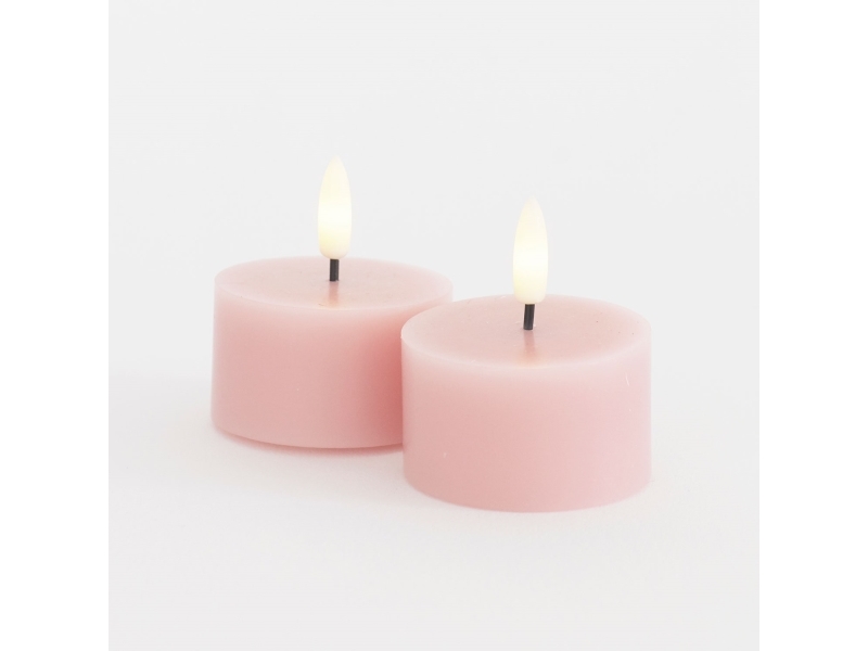 Sirius Sille värmeljus 2-pack, Ø6xH3,4 cm, ljusrosa