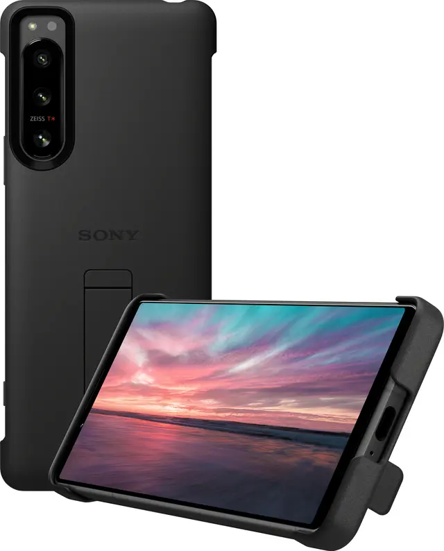 Sony Xperia 5 IV Style Cover med stativ (svart)