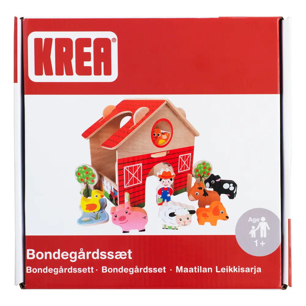 KREA Farm lekset med 11 figurer, bondgård ca. 21 x 17 x 23 cm