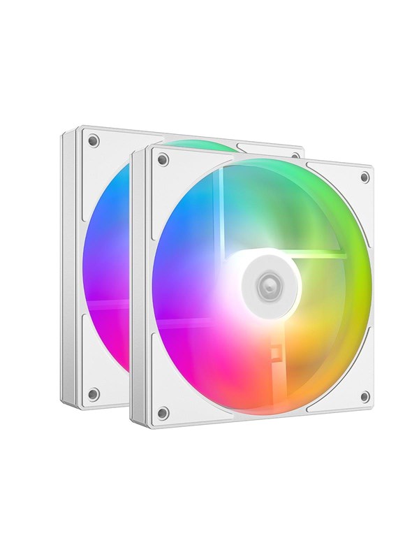 ID-Cooling AS-140-ARGB-W (2-pack) - Chassi fläkt - 140mm - Vit med RGB LED - 25 dBA