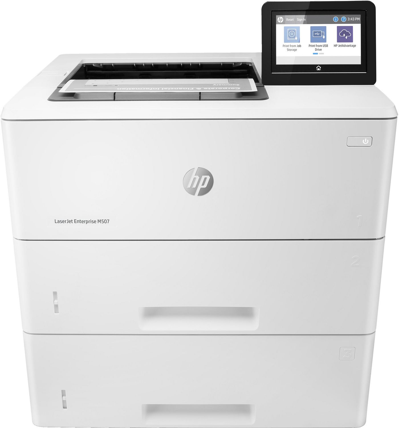HP LaserJet Enterprise M507x, 1200 dpi, 43 ppm ISO, duplex, display, AirPrint, USB/LAN/WiFi, dubbla pappersfack, bild 3