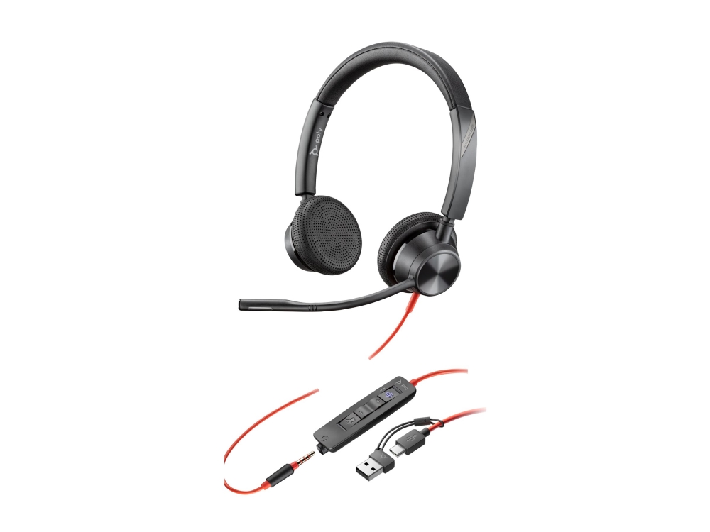 HP Poly Blackwire 3325 Teams USB-C headset, svart, bild 2