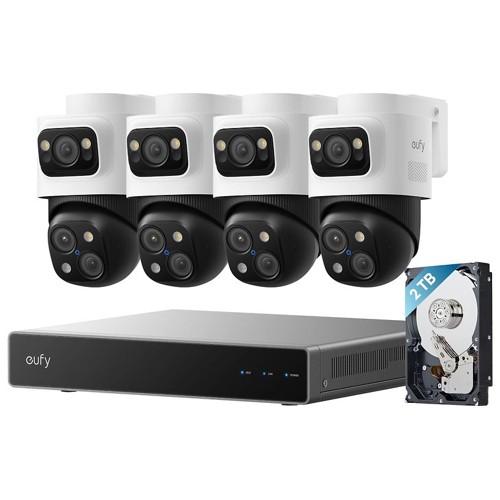 Eufy S4 Max NVR säkerhetskamerasystem (4-pack, vit)