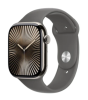 Apple Watch Series 10 GPS + Cell 46 mm naturlig titan, granitgrå sportband - S/M