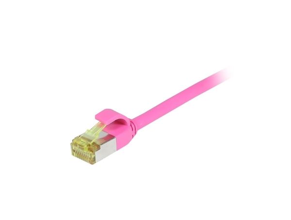 Patchkabel RJ45 CAT6A 500Mhz 015m magenta SFTP slimline rund d45mm TPELSZHSuperflex AWG28 med CAT7 råkabel Synergy 21
