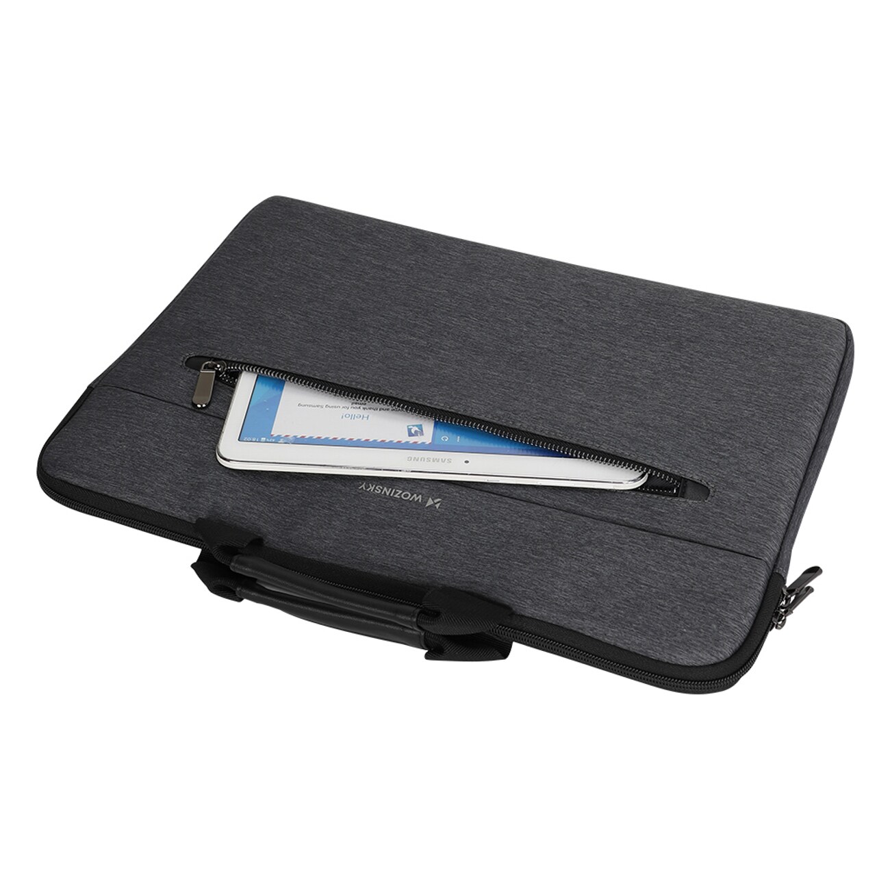 Wozinsky WTL-15 15,6-tums datorväska med handtag och metallblixtlås – grå, bild 5