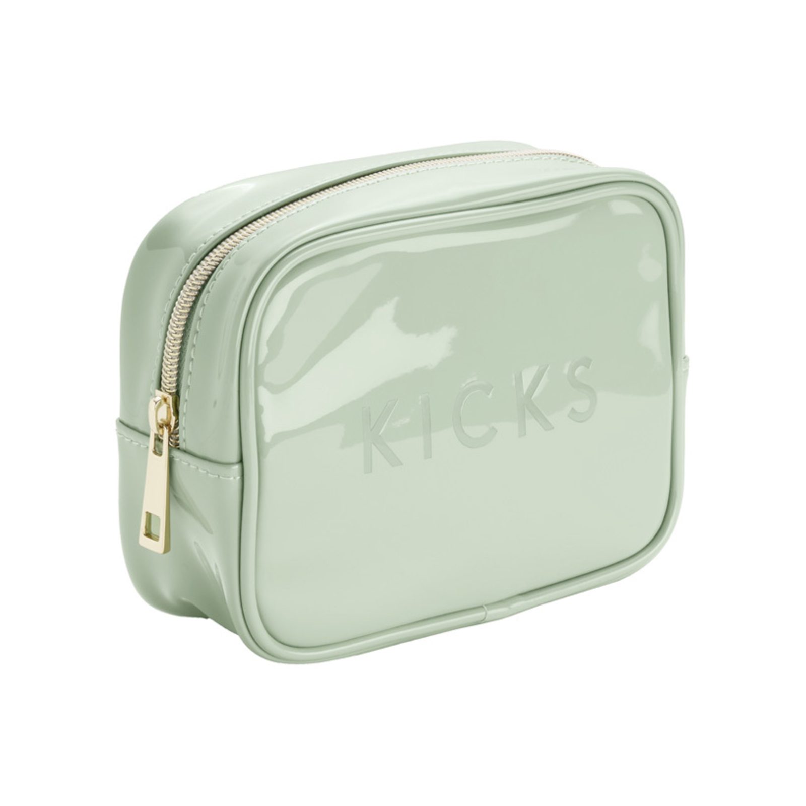 KICKS Beauty Small Boxy Make Up Bag Green Green