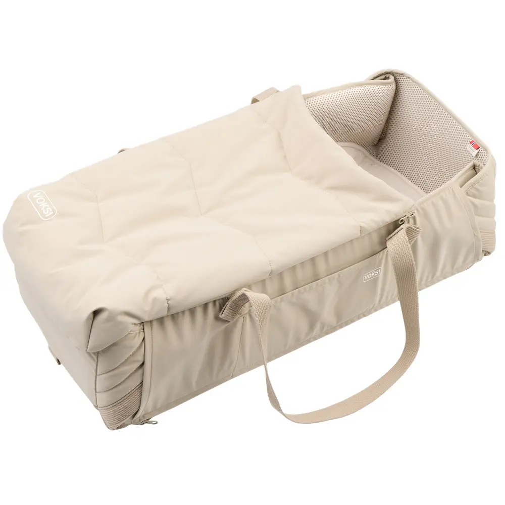 Voksi Carry Me mjuklift/babynest, seashell sand leaf
